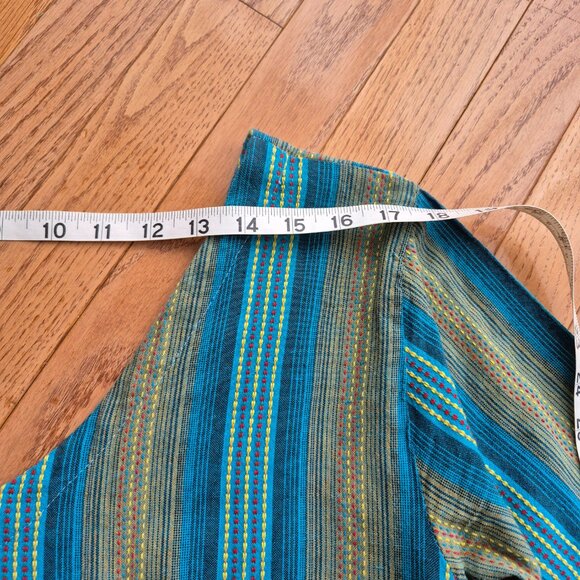 Ark Imports Boho Striped Wide Leg Jumpsuit Nepal Made Adjustable Waist M/L - Picture 9 of 15